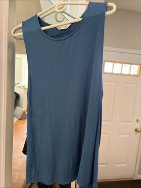 Cadenshae Blue Scoop Neck Tank Top
